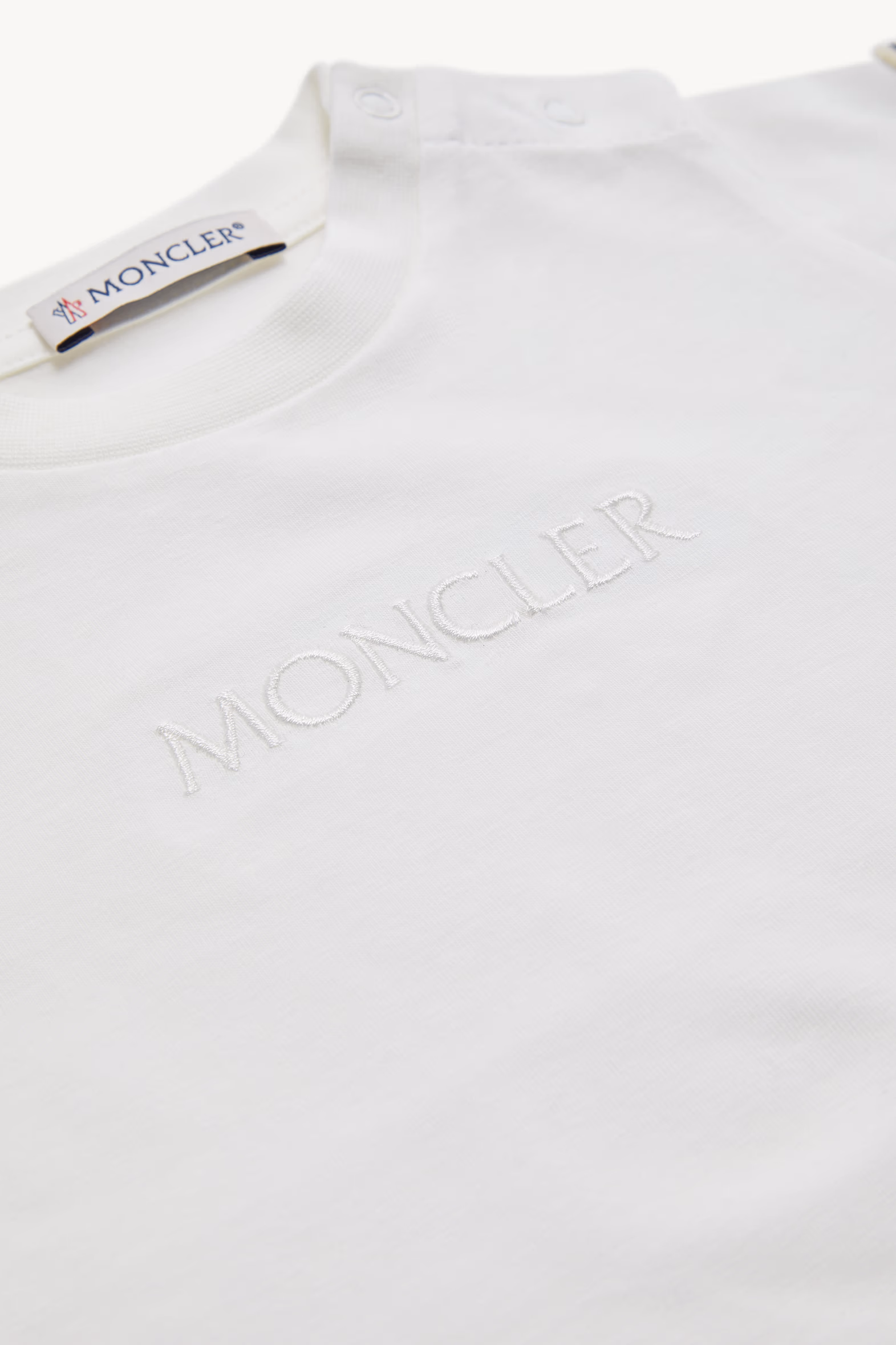 T-shirt en coton à logo brodé Fille Blanc Moncler 2